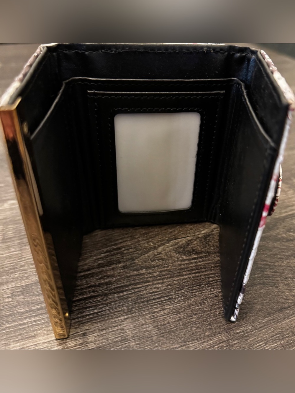Boutique Paris Fashion Print Rhinestone Star Compact Wallet NWOT - Picture 6 of 10